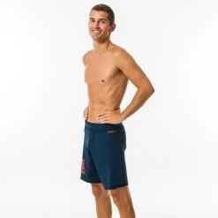 100 LONG MEN'S SWIMMING SHORTS - NBJI -Pro Swim Shop 100 long mens swimming shorts nbji black red 5