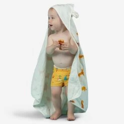 Baby Swimming Towel Cotton With Hood SAVANNAH Print -Pro Swim Shop baby swimming towel cotton with hood savannah print 2