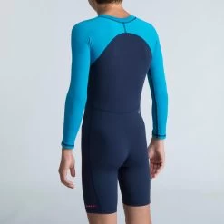 Boys’ Long Sleeve Shorty 100 - Blue -Pro Swim Shop boys long sleeve shorty 100 blue 2