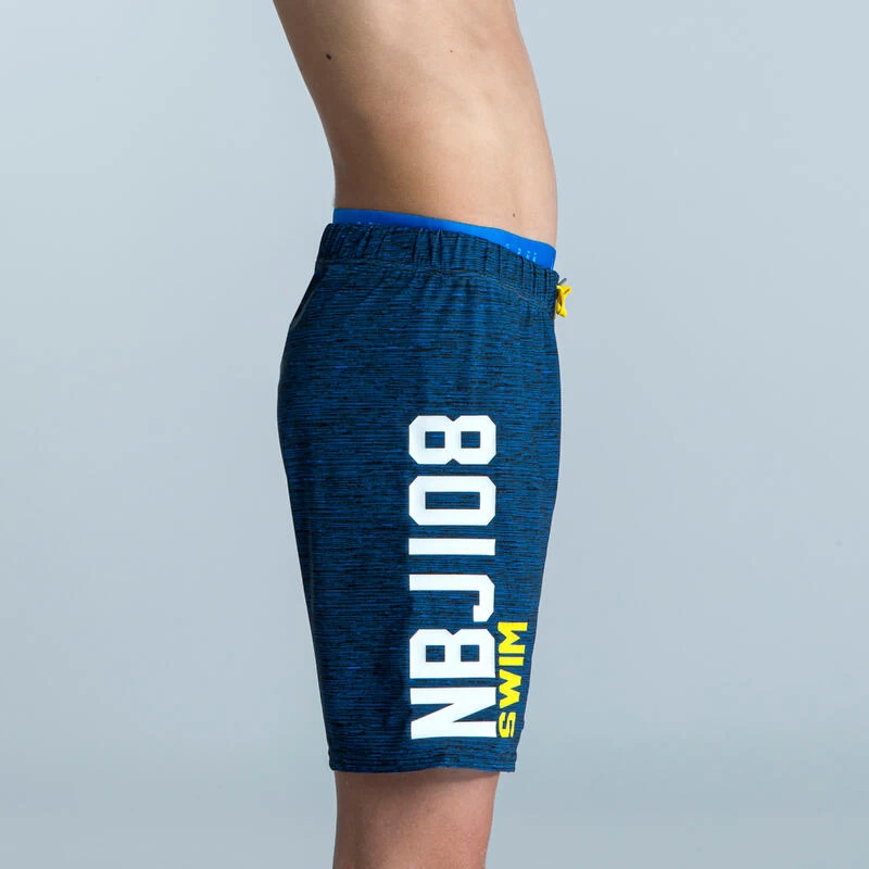 Boys' Long Swimming Swim Shorts 100 - Tex 4 Boys' Long Swimming Swim Shorts 100 - Tex - Image 2