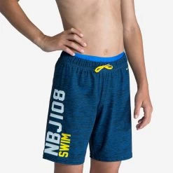 Boys' Long Swimming Swim Shorts 100 - Tex