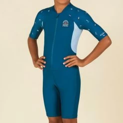 Pro Swim Shop -Pro Swim Shop boys wetsuit shorty 100 short sleeve navy blue blue 1