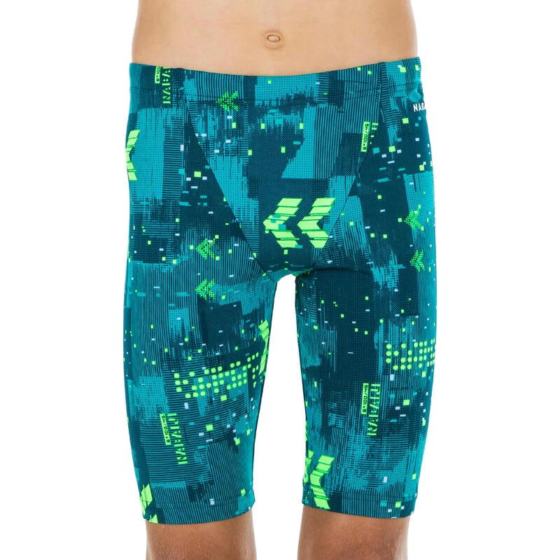 FITIB 500 BOY'S SWIMMING JAMMER - PETROL BLUE / NEON 4 FITIB 500 BOY'S SWIMMING JAMMER - PETROL BLUE / NEON - Image 2