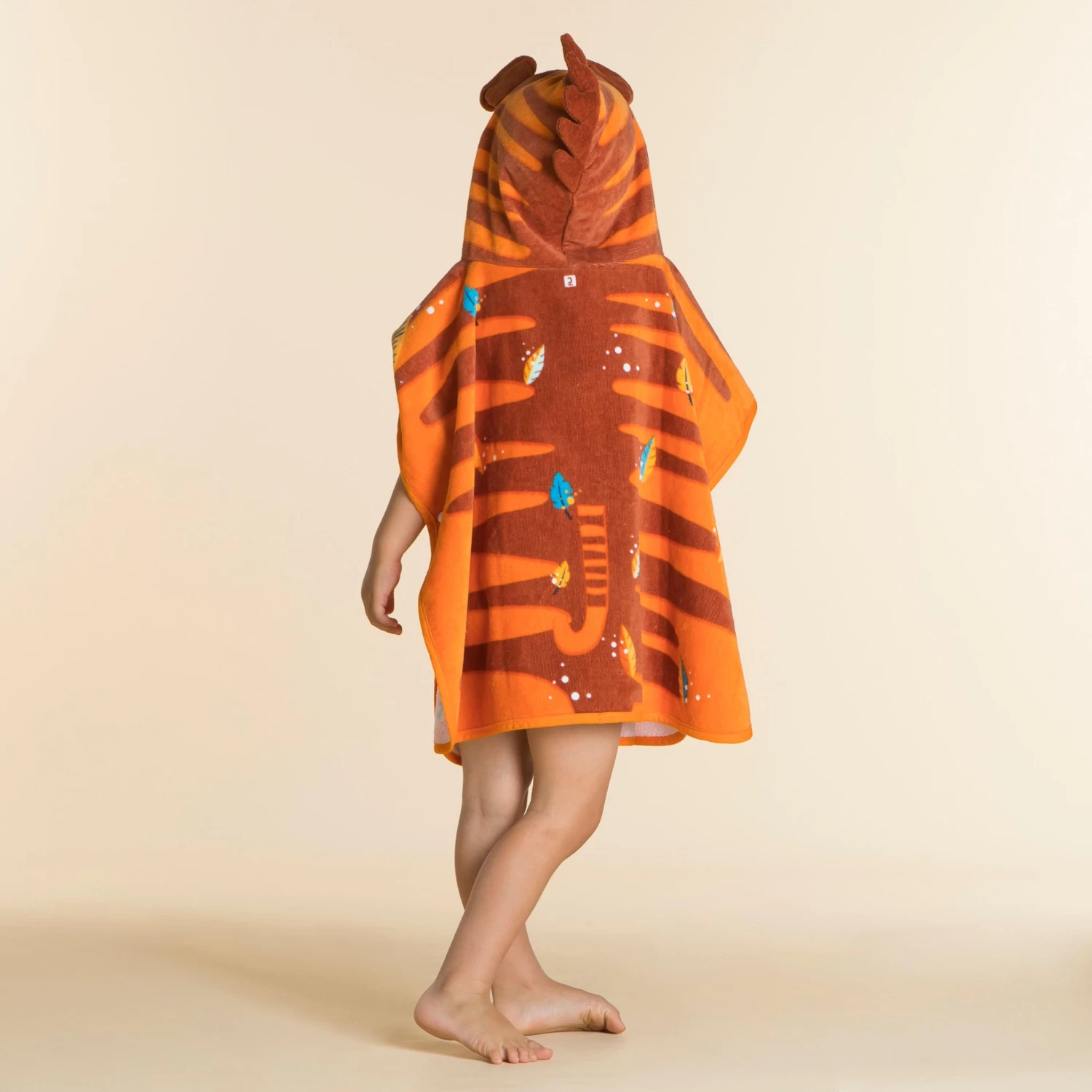 Baby Cotton Changing Poncho - Tiger Orange 6 Baby Cotton Changing Poncho - Tiger Orange - Image 4