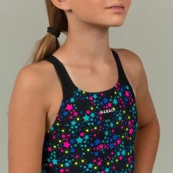 KAMYLEON 500 Girl's Swimsuit - All Map -Pro Swim Shop kamyleon 500 girls swimsuit star black yellow 3