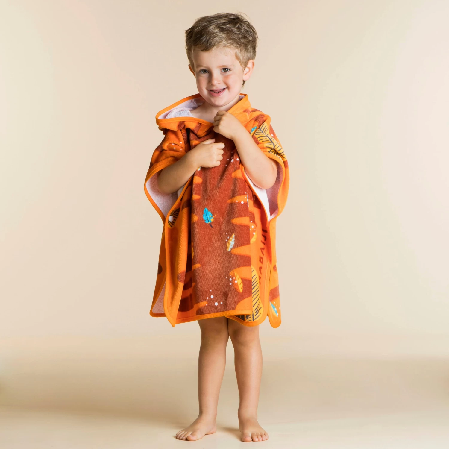 Baby Cotton Changing Poncho - Tiger Orange 5 Baby Cotton Changing Poncho - Tiger Orange - Image 3