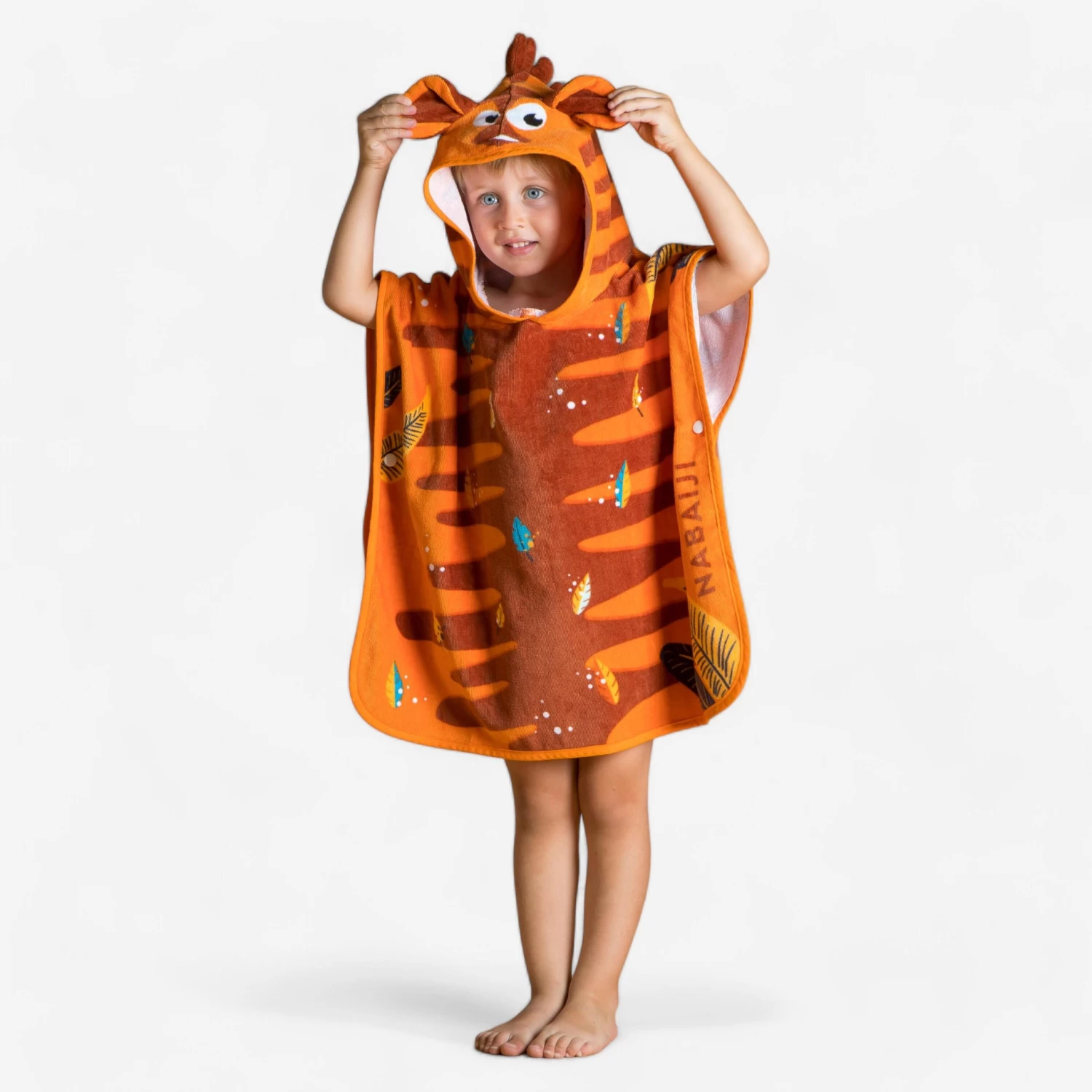 Baby Cotton Changing Poncho - Tiger Orange 3 Baby Cotton Changing Poncho - Tiger Orange