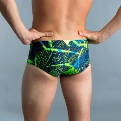 MEN'S SWIMMING SQUARE-CUT TRUNKS 900 - KOLI 12 MEN'S SWIMMING SQUARE-CUT TRUNKS 900 - KOLI -Pro Swim Shop mens swimming square cut trunks 900 koli green 4