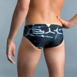 MEN'S SWIMMING TRUNKS SWIM BRIEFS 900 PRINT - KOLI -Pro Swim Shop mens swimming trunks swim briefs 900 print koli grey 3