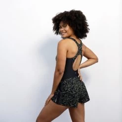 Women's 1-piece Loose Aquafit Swimsuit Shorts Sofi Lica -Pro Swim Shop womens 1 piece loose aquafit swimsuit shorts sofi lica black khaki 2