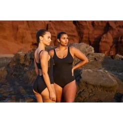 Women's Aquafit 1-piece Swimsuit Zoey - Glitter Black -Pro Swim Shop womens aquafit 1 piece swimsuit zoey glitter black 2