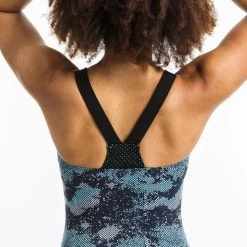 Women's Aquafit-Aquabiking 1-Piece Swimsuit Elea Wall -Pro Swim Shop womens aquafit aquabiking 1 piece swimsuit elea wall grey blue 6