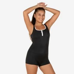 Women's One-piece Heva Swimsuit Shorty Zip Black