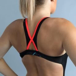 Women's Swimming One-Piece Swimsuit Laïa -Pro Swim Shop womens swimming one piece swimsuit laia black and red 3